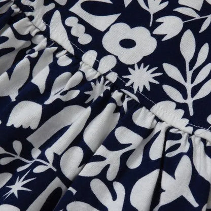 Girls Short Sleeve Gathered Waist Jersey Dress
