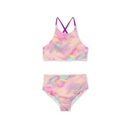 Girls Chlorine Resistant Reversible X-back Bikini Swim Set
