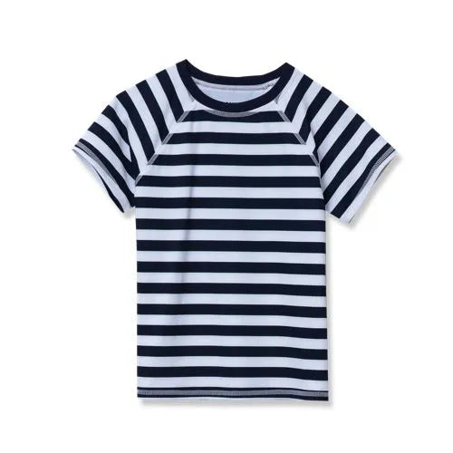 Girls Short Sleeve Crew Neck Swim Rash Guard