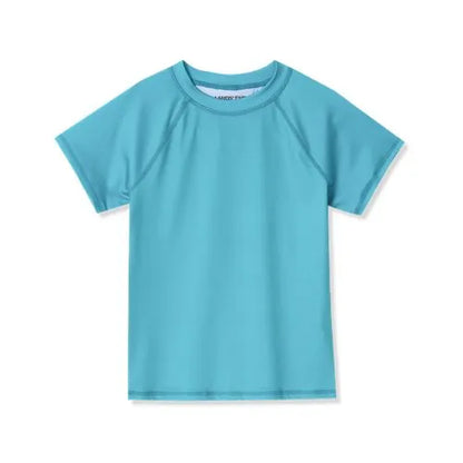 Girls Short Sleeve Crew Neck Swim Rash Guard