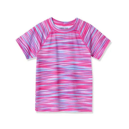 Girls Short Sleeve Crew Neck Swim Rash Guard