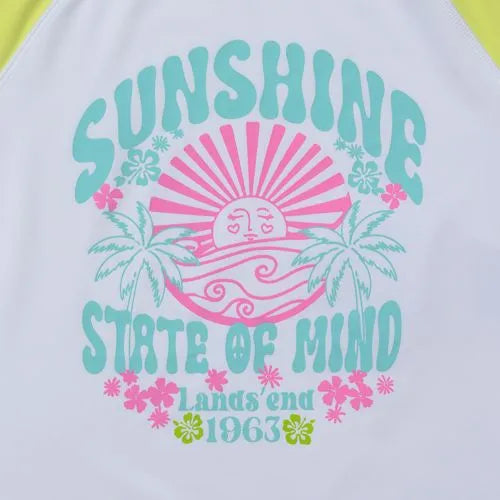Girls Short Sleeve Crew Neck Swim Rash Guard