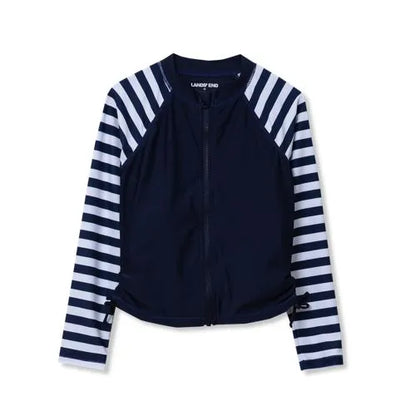 Girls UPF 50 Long Sleeve Zip Front Rash Guard