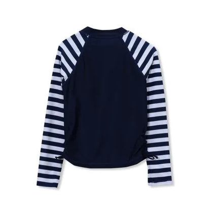 Girls UPF 50 Long Sleeve Zip Front Rash Guard