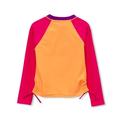 Girls UPF 50 Long Sleeve Zip Front Rash Guard