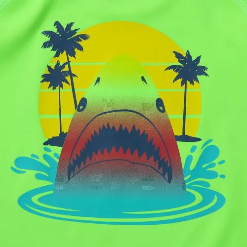Toddlers Chlorine Resistant Short Sleeve Rashguard Swim Set