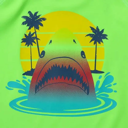Toddlers Chlorine Resistant Short Sleeve Rashguard Swim Set