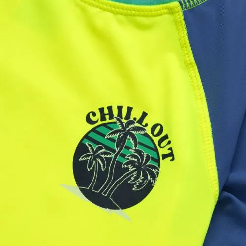 Toddlers Chlorine Resistant Short Sleeve Rashguard Swim Set