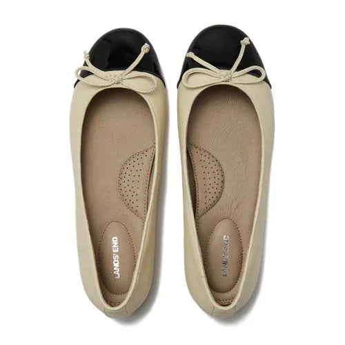 Women's Essential Leather Cap Toe Ballet Flats