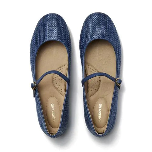 Women's Classic Raffia Mary Jane Flats