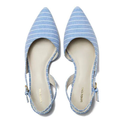 Women's Chambray Slingback Low Heels