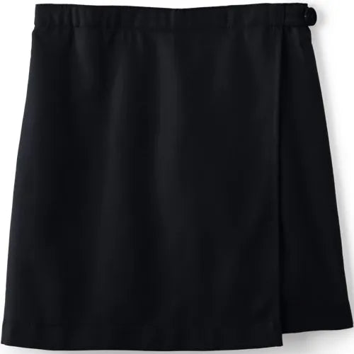 School Uniform Girls Solid A Line Tab Skort Top of Knee