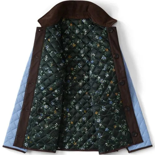 Women's Print Reversible Barn Quilted Insulated Jacket