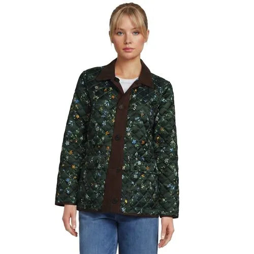 Women's Print Reversible Barn Quilted Insulated Jacket