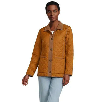 Women's Print Reversible Barn Quilted Insulated Jacket
