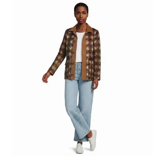 Women's Print Reversible Barn Quilted Insulated Jacket