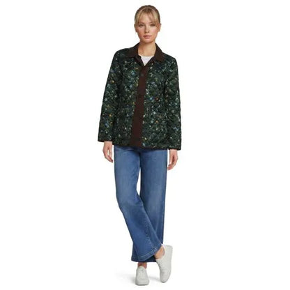 Women's Print Reversible Barn Quilted Insulated Jacket