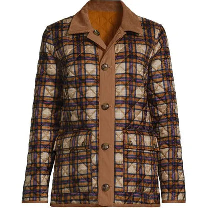 Women's Print Reversible Barn Quilted Insulated Jacket