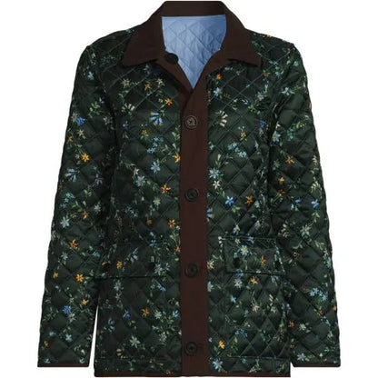 Women's Print Reversible Barn Quilted Insulated Jacket