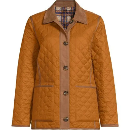 Women's Print Reversible Barn Quilted Insulated Jacket