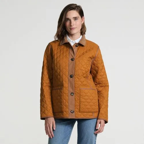 Women's Print Reversible Barn Quilted Insulated Jacket