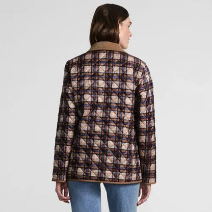 Women's Print Reversible Barn Quilted Insulated Jacket