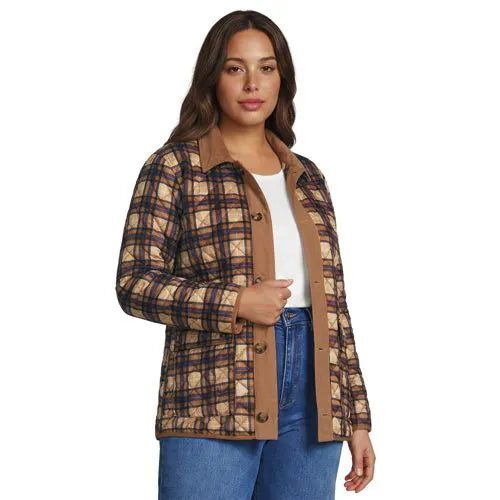 Women's Print Reversible Barn Quilted Insulated Jacket