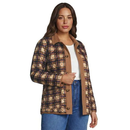 Women's Print Reversible Barn Quilted Insulated Jacket