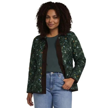 Women's Print Reversible Barn Quilted Insulated Jacket