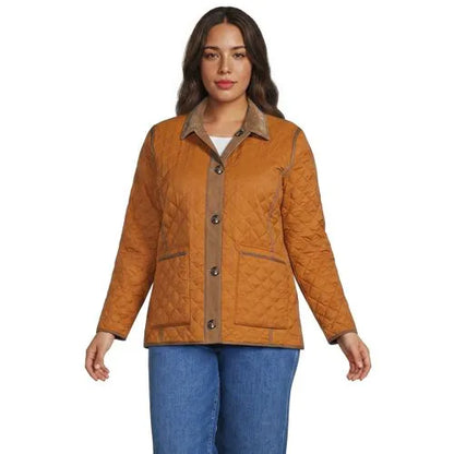 Women's Print Reversible Barn Quilted Insulated Jacket