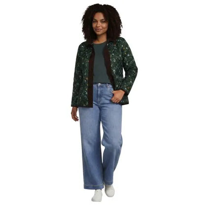 Women's Print Reversible Barn Quilted Insulated Jacket