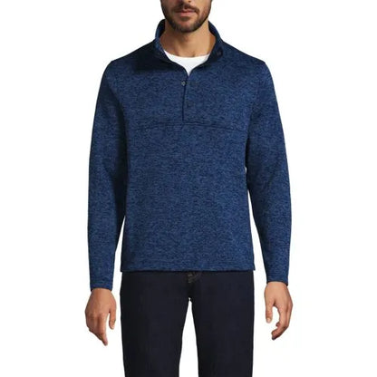 Men's Sweater Fleece Snap Neck Pullover Jacket