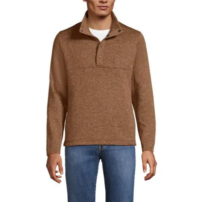 Men's Sweater Fleece Snap Neck Pullover Jacket