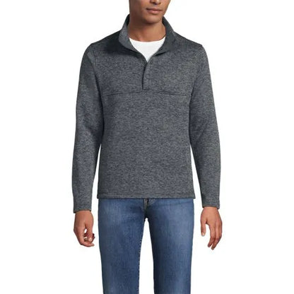 Men's Sweater Fleece Snap Neck Pullover Jacket