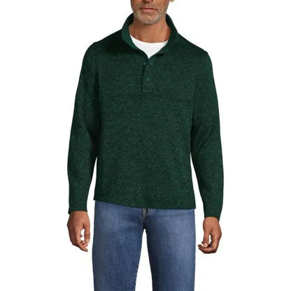 Men's Sweater Fleece Snap Neck Pullover Jacket