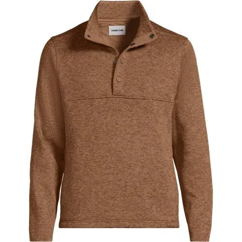 Men's Sweater Fleece Snap Neck Pullover Jacket