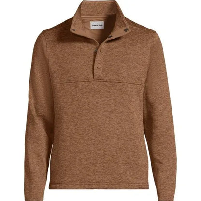 Men's Sweater Fleece Snap Neck Pullover Jacket
