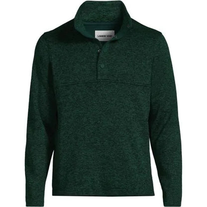 Men's Sweater Fleece Snap Neck Pullover Jacket