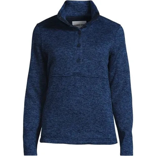 Women's Sweater Fleece Snap Neck Pullover Jacket