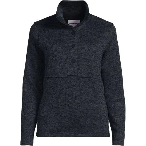 Women's Sweater Fleece Snap Neck Pullover Jacket