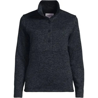 Women's Sweater Fleece Snap Neck Pullover Jacket