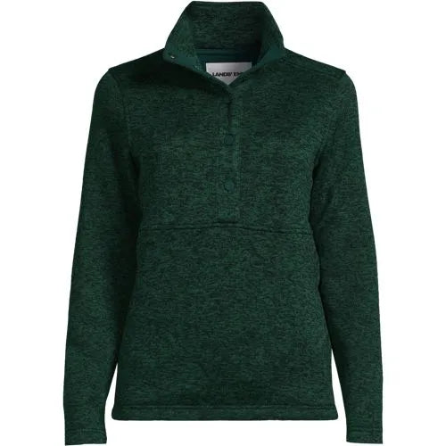 Women's Sweater Fleece Snap Neck Pullover Jacket
