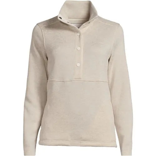 Women's Sweater Fleece Snap Neck Pullover Jacket