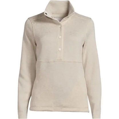 Women's Sweater Fleece Snap Neck Pullover Jacket