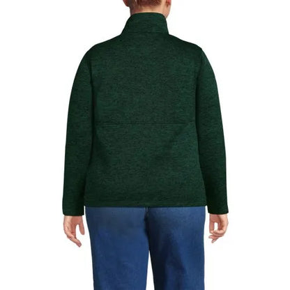 Women's Sweater Fleece Snap Neck Pullover Jacket
