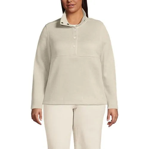 Women's Sweater Fleece Snap Neck Pullover Jacket