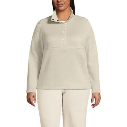Women's Sweater Fleece Snap Neck Pullover Jacket