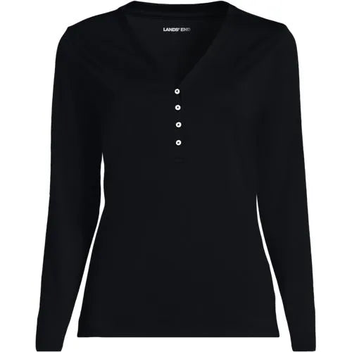 School Uniform Women's Supima Jersey Long Sleeve Button Henley