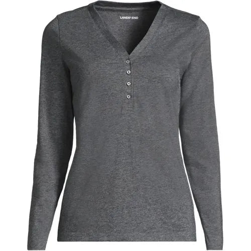 Women's Supima Jersey Long Sleeve Button Henley