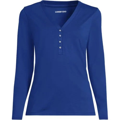 Women's Supima Jersey Long Sleeve Button Henley
